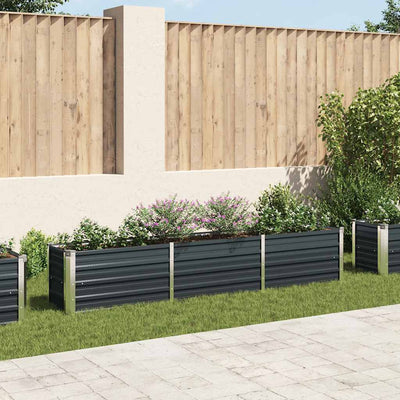 Vidaxl fioriera raccolta 240x40x45 cm antracite in acciaio zincato