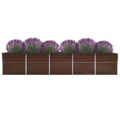 Fioriera vidaxl inserita da 400x80x45 cm marrone galvanizzato