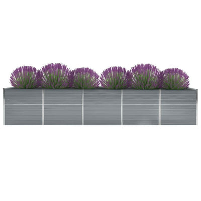 Vidaxl fioriera raccolta 400x80x77 cm grigio galvanizzato