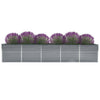 Vidaxl plantenbak verhoogd 400x80x77 cm gegalvaniseerd staal grijs