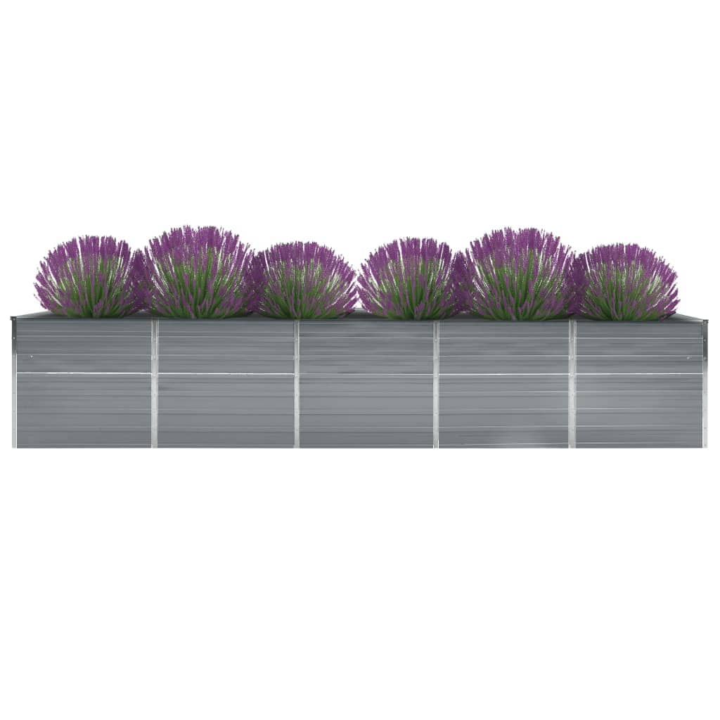 Vidaxl Planter Insertar 400x80x77 cm de acero galvanizado gris
