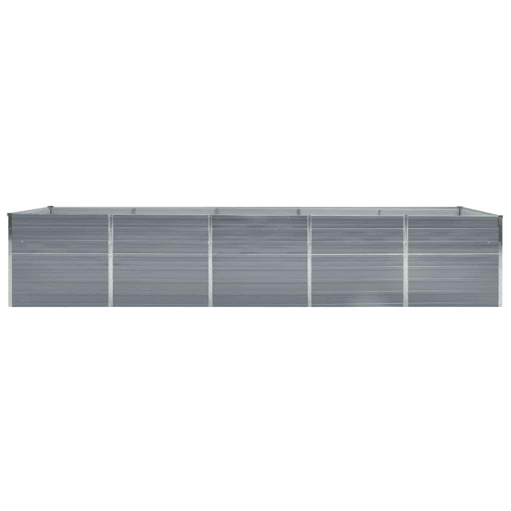 Vidaxl Planter Insertar 400x80x77 cm de acero galvanizado gris