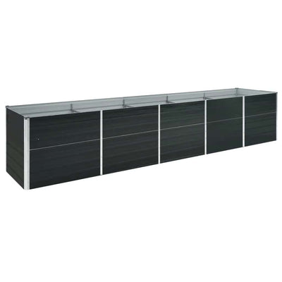 Vidaxl fioriera inserto 400x80x77 cm antracite in acciaio zincato