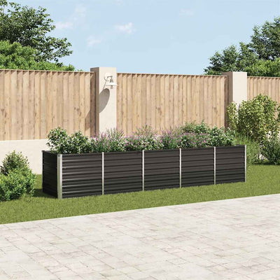 Vidaxl fioriera inserto 400x80x77 cm antracite in acciaio zincato