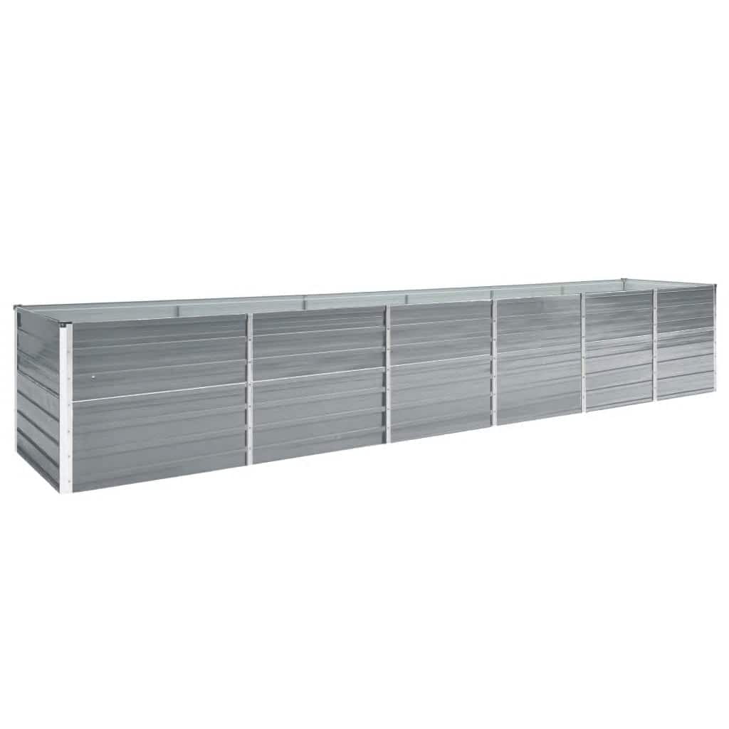Plantador Vidaxl elevado 480x80x77 cm de acero galvanizado gris