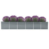 Plantador Vidaxl elevado 480x80x77 cm de acero galvanizado gris