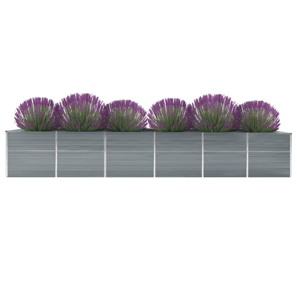 Plantador Vidaxl elevado 480x80x77 cm de acero galvanizado gris