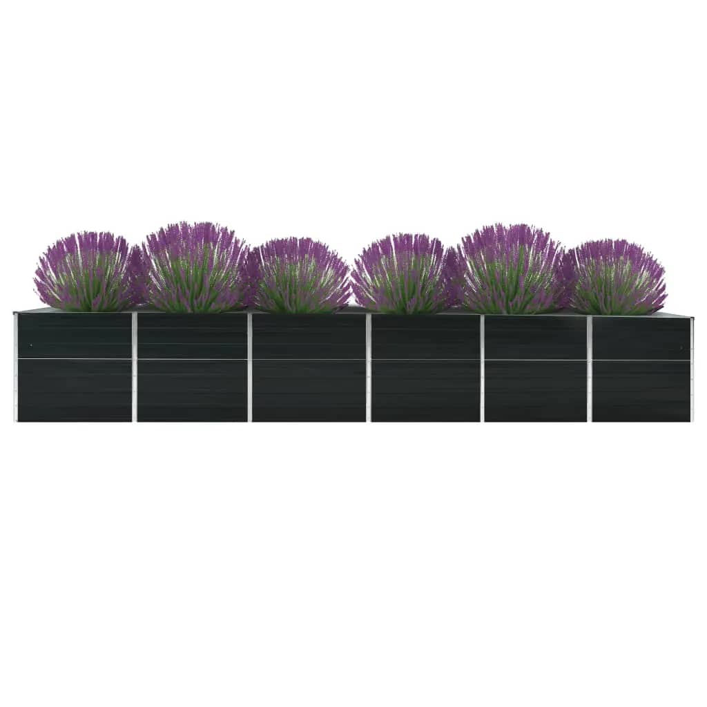 Vidaxl fioriera inserto 480x80x77 cm antracite in acciaio galvanizzato