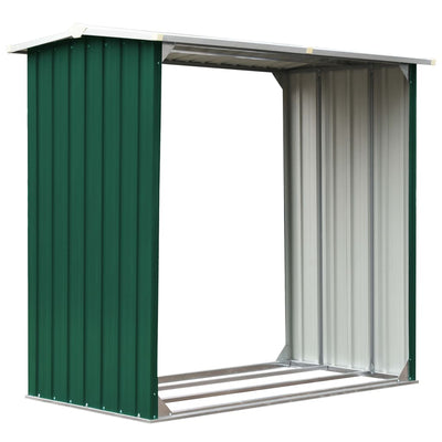 Vidaxl haardhoutschuur 172x91x154 cm gegalvaniseerd staal groen