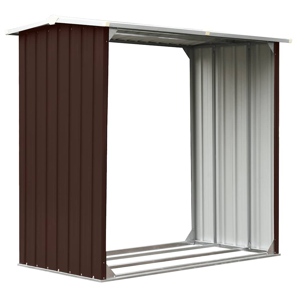 Vidaxl haardhoutschuur 172x91x154 cm gegalvaniseerd staal bruin