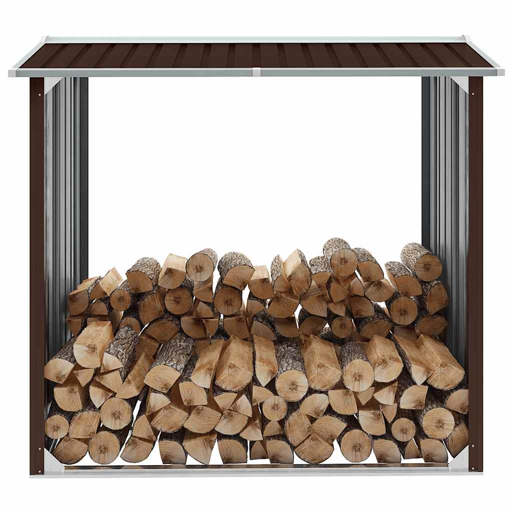 Vidaxl haardhoutschuur 172x91x154 cm gegalvaniseerd staal bruin