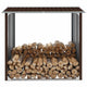 Vidaxl haardhoutschuur 172x91x154 cm gegalvaniseerd staal bruin