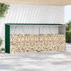 Vidaxl haardhoutschuur 330x84x152 cm gegalvaniseerd staal groen