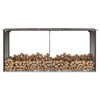 Vidaxl haardhoutschuur 330x92x153 cm gegalvaniseerd staal bruin