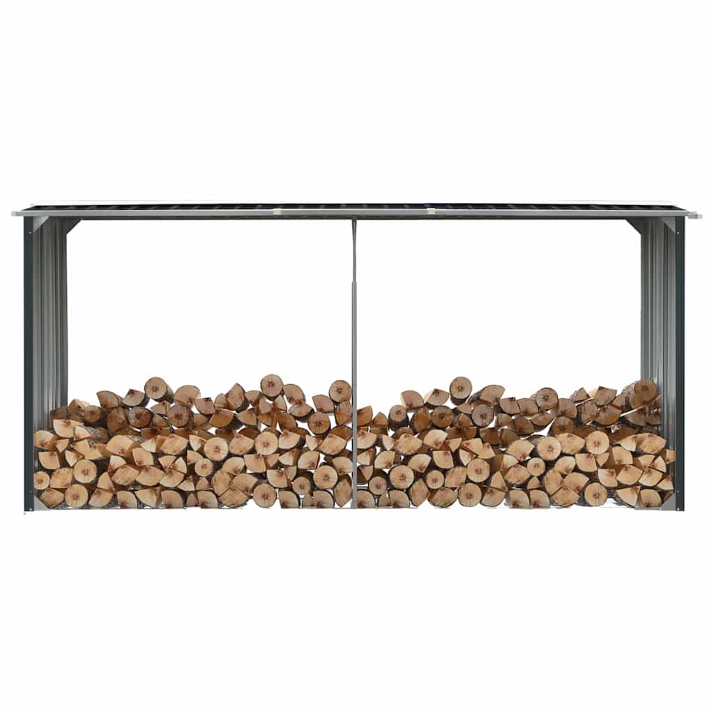 Vidaxl haardhoutschuur 330x92x153 cm gegalvaniseerd staal antraciet