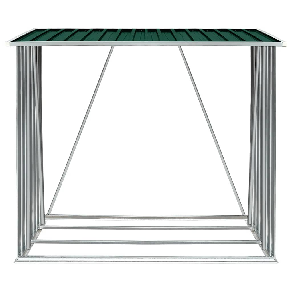 Vidaxl haardhoutschuur 163x83x154 cm gegalvaniseerd staal groen