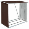 Vidaxl haardhoutschuur 163x83x154 cm gegalvaniseerd staal bruin