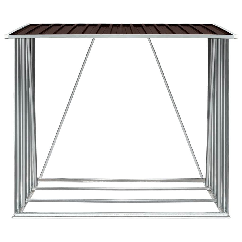 Vidaxl haardhoutschuur 163x83x154 cm gegalvaniseerd staal bruin