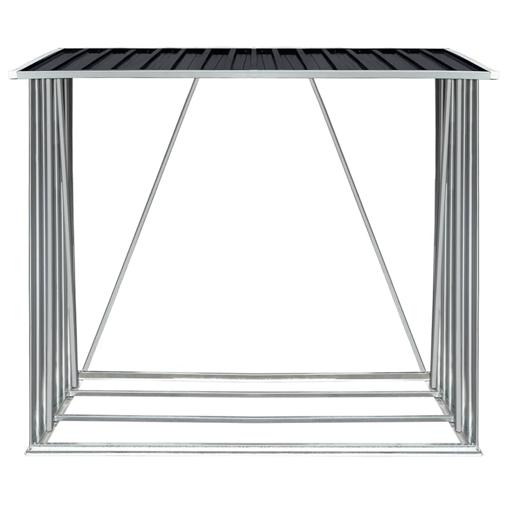 VIDAXL Firewood capannone 163x83x154 cm antracite in acciaio zincato