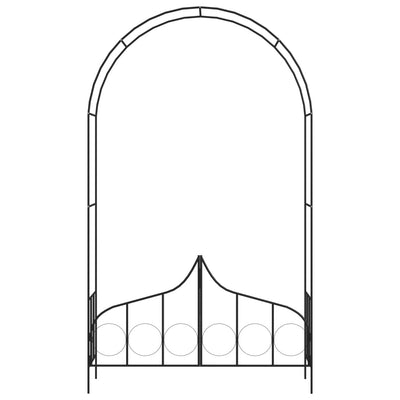 Arco de jardín Vidaxl con valla 138x40x238 cm de hierro negro
