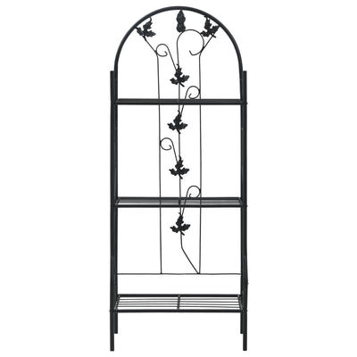Vidaxl Plant rack a 3 strati 52x28x128 cm di ferro nero