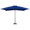 Parasol flotante Vidaxl con poste de aluminio 250x250 cm azul azul