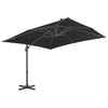 Vidaxl Parasolo galleggiante con polo in alluminio 3x3 m nero