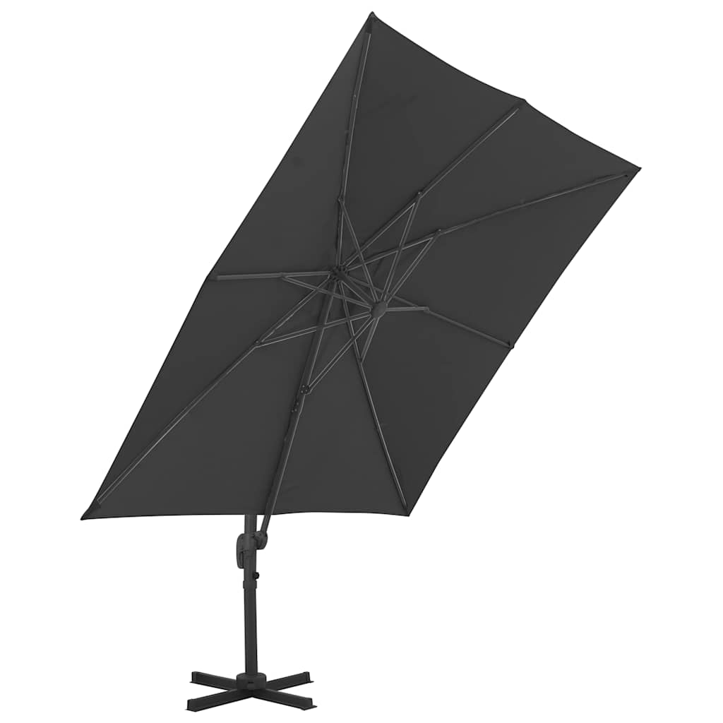 Vidaxl Parasolo galleggiante con polo in alluminio 3x3 m nero