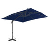 Parasol flotante de Vidaxl con poste de aluminio 3x3 m Azure Azul