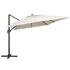 VIDAXL PARASOL FLUAING CON LED e POLE ALLUMINIO 400X300 CM SABBIALE