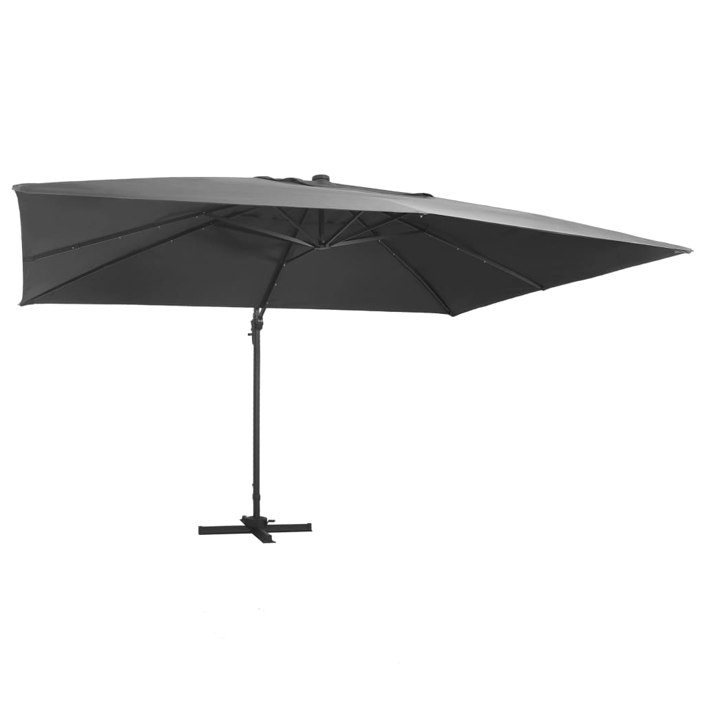 Vidaxl Floating Parasol con antracite LED e Alluminio 400x300 cm