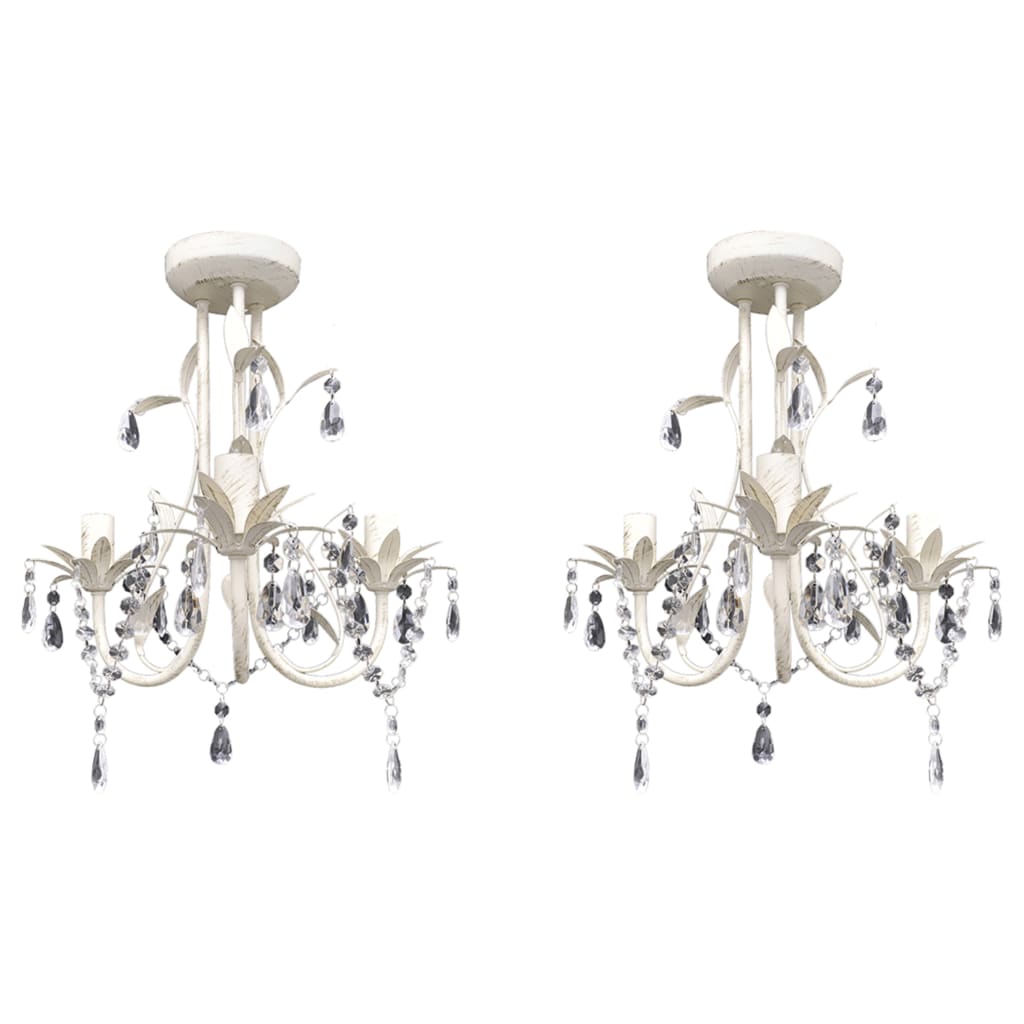 Vidaxl Chandeliers Kristal 2 St Elegant White