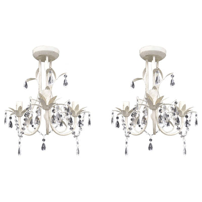 Vidaxl Chandeliers Kristal 2 St Elegant White