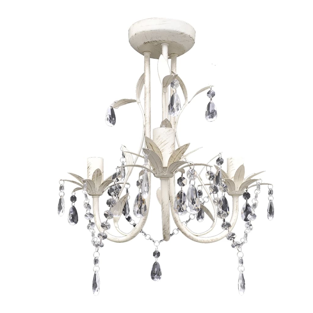 Vidaxl kroonluchters kristal 4 st elegant wit