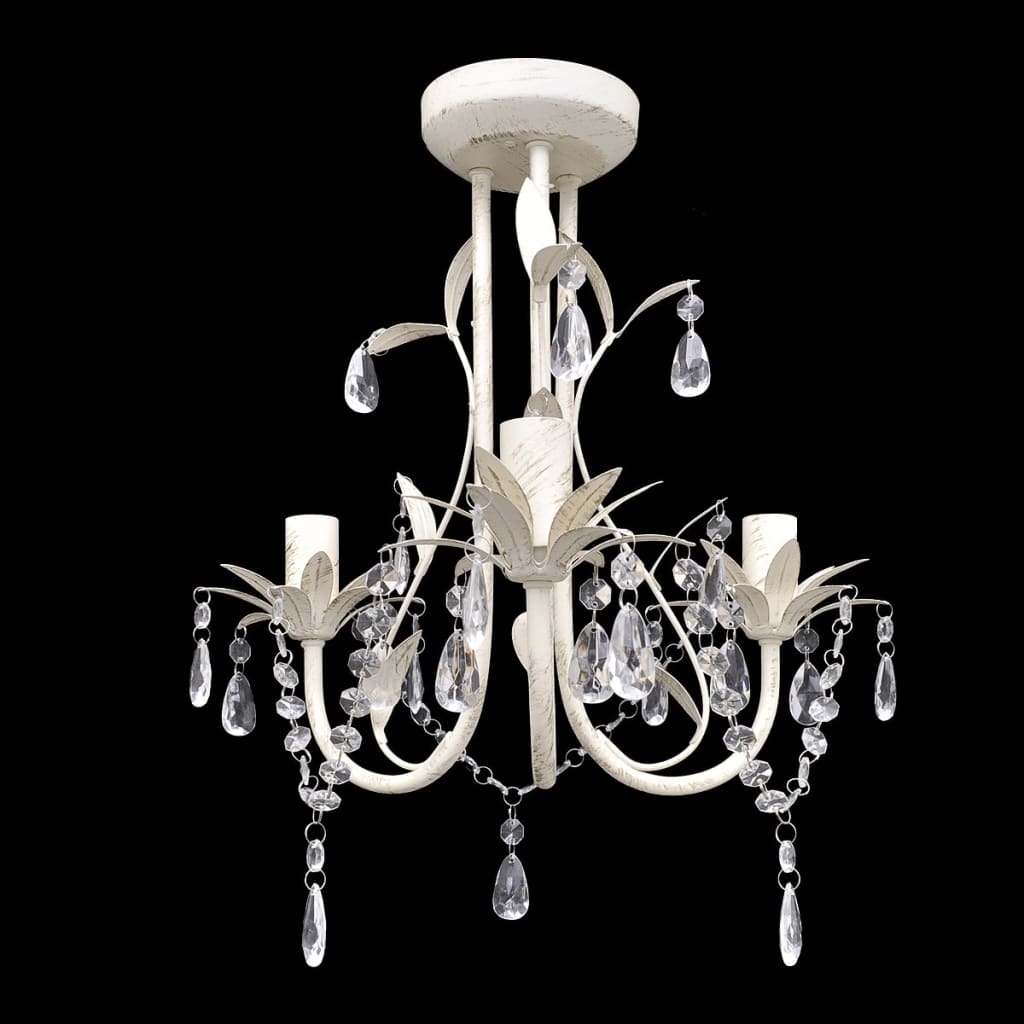Vidaxl kroonluchters kristal 4 st elegant wit