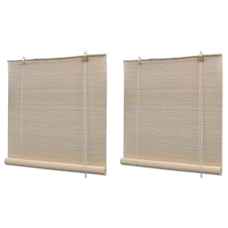 Vidaxl rolgordijnen 2 st 120x160 cm bamboe natuurlijk