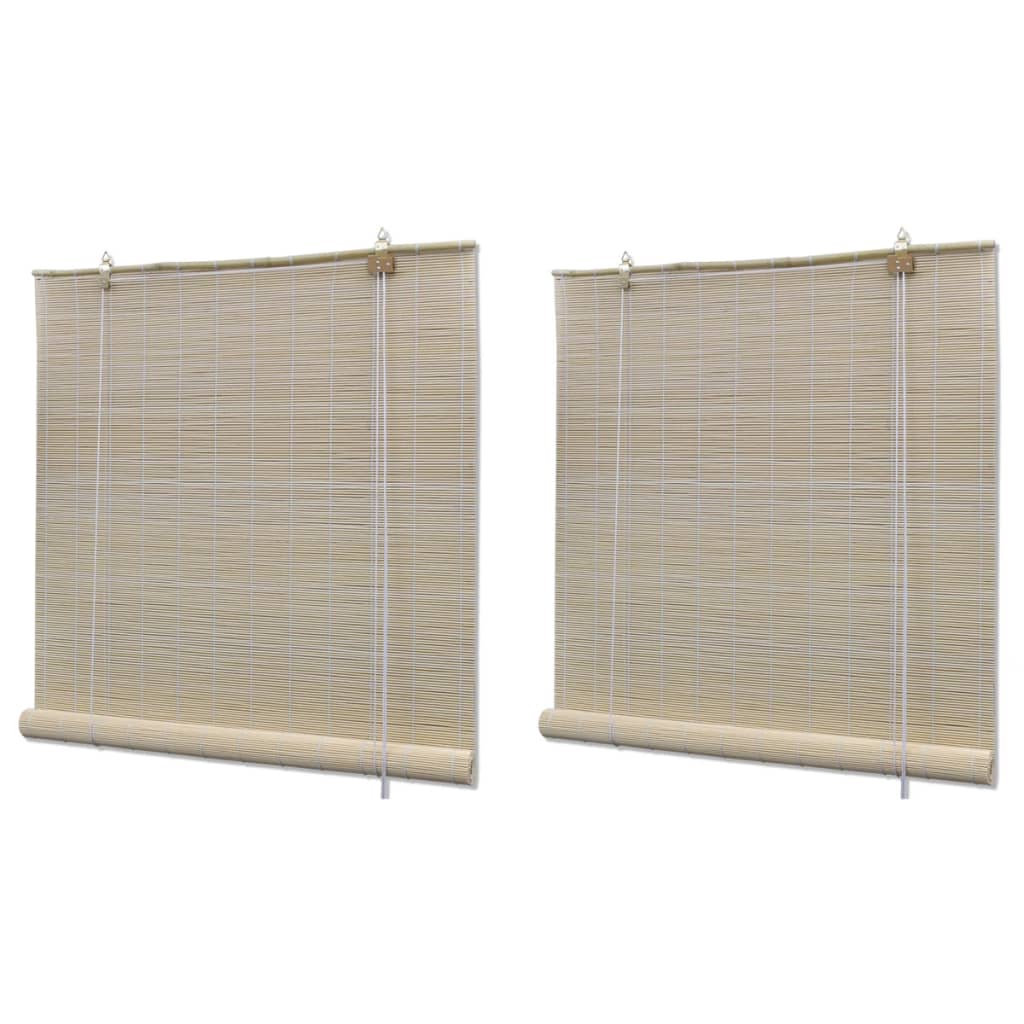 Vidaxl Roller Blinds 2 pezzi 120x160 cm Bamboo Natural