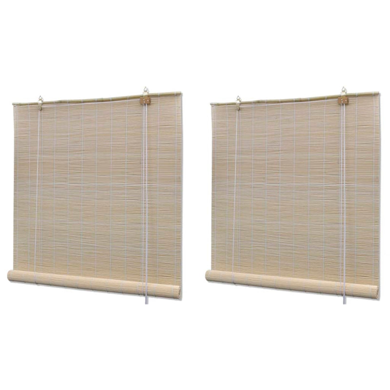 Vidaxl Roller Blinds 2 PCS 120x160 CM Bamboo Natural