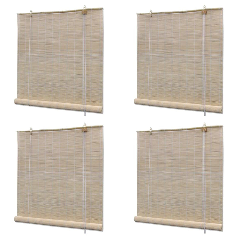Vidaxl rolgordijnen 4 st 120x160 cm bamboe natuurlijk