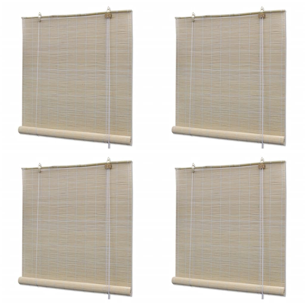 Vidaxl Roller Blinds 4 pezzi 120x160 cm Bamboo Natural