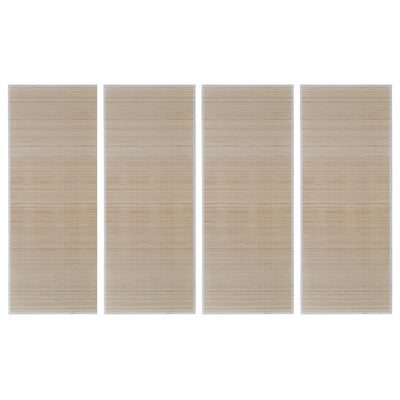 Alfombras Vidaxl 4 st rectangular 120x180 cm bambú natural