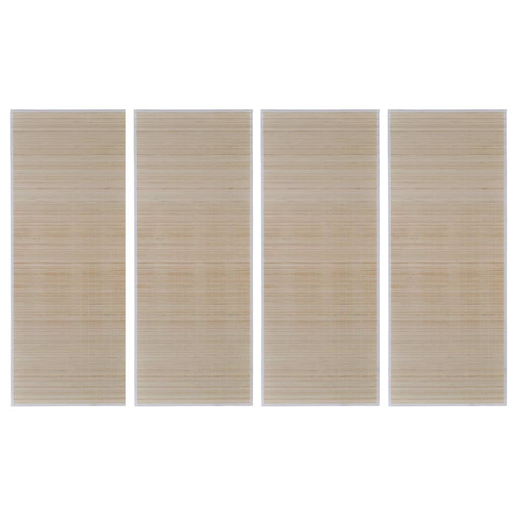 Alfombras Vidaxl 4 st rectangular 120x180 cm bambú natural