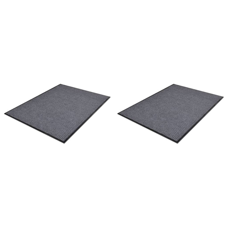 Vidaxl deurmatten 2 st 90x60 cm pvc grijs