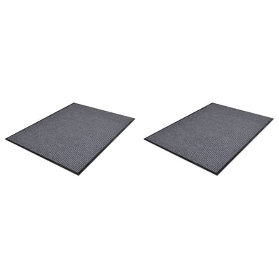 Vidaxl deurmatten 2 st 90x60 cm pvc grijs