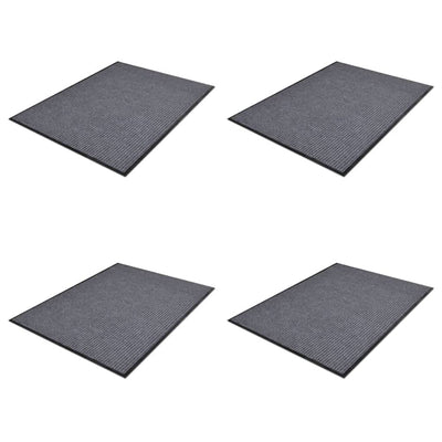 Vidaxl deurmatten 4 st 90x60 cm pvc grijs