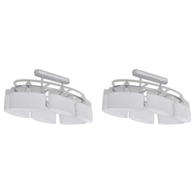 Lampada a soffitto Vidaxl con cappuccio di vetro a forma di ellisse 2 St E14