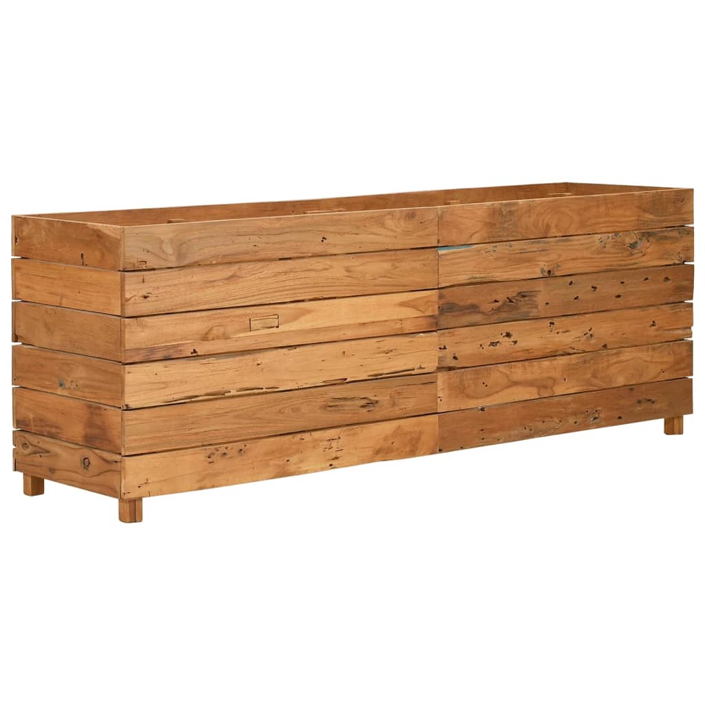 Vidaxl Planter Insertar 150x40x55 cm de teca y acero reciclados