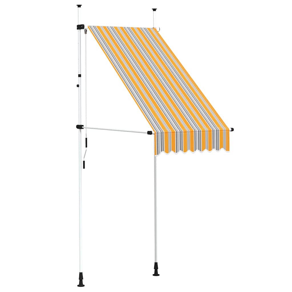 Vidaxl Luifel estensibile manualmente 100 cm gialle e blu strisce