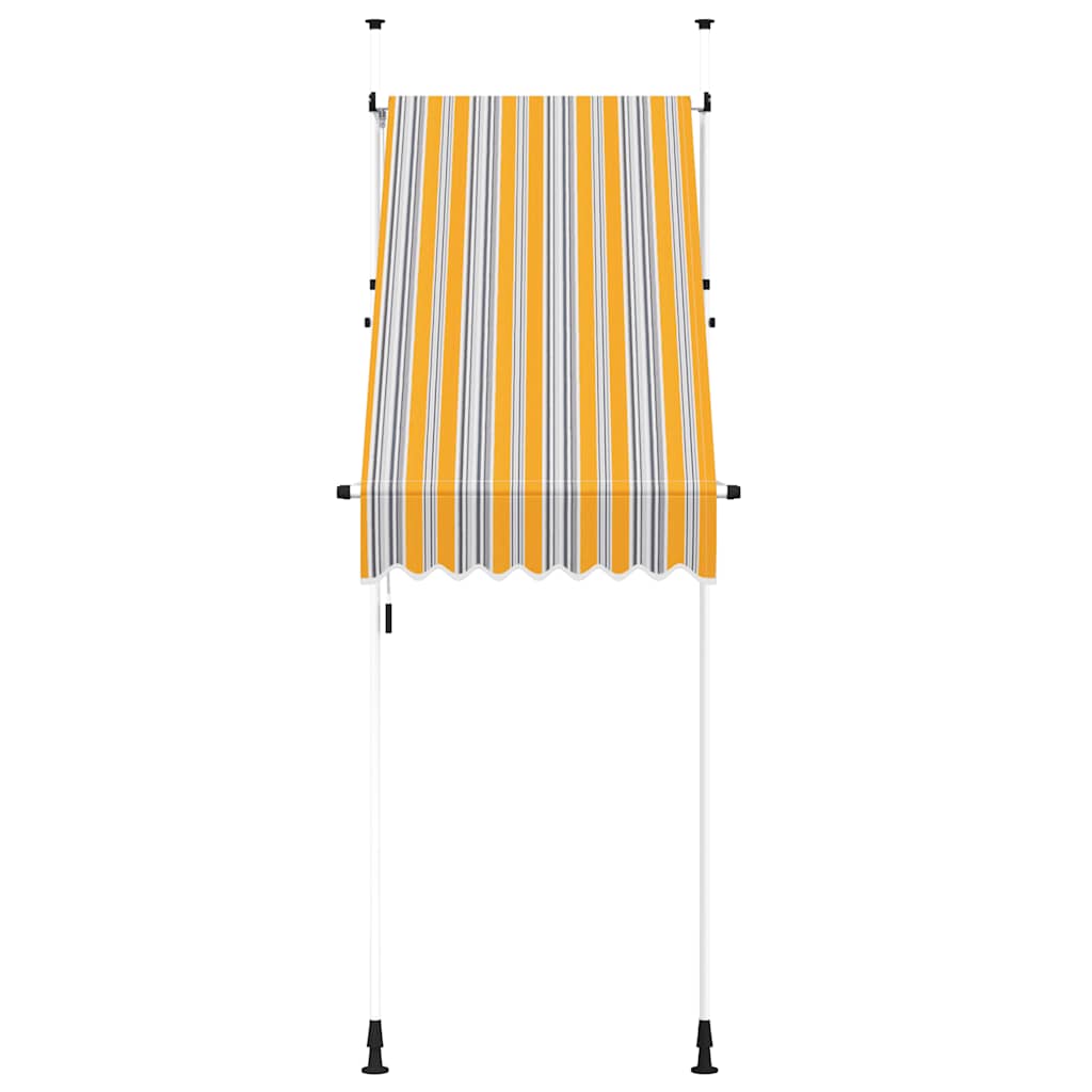 Vidaxl Luifel estensibile manualmente 100 cm gialle e blu strisce