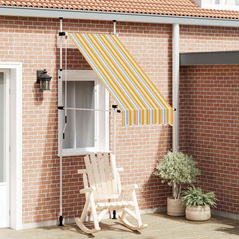 Vidaxl Luifel extensible a 100 cm de rayas amarillas y azules de 100 cm